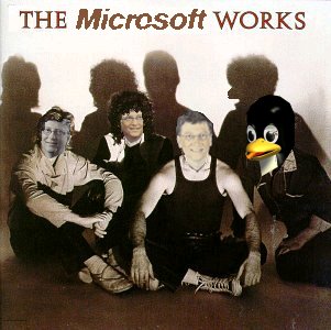 Album cover parody of The (Microsoft) Works by Queen