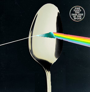 Album cover parody of Dark Side of the Moon by Pink Floyd