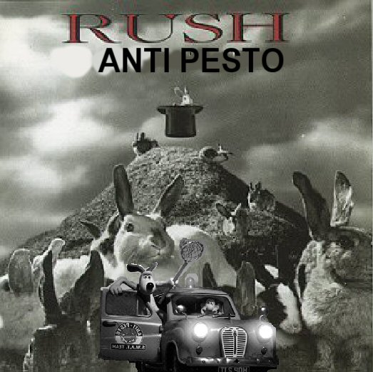 Album cover parody of Presto by Rush