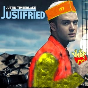 Album cover parody of Justified by Justin Timberlake