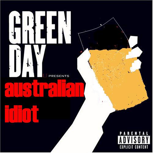 Album cover parody of American Idiot by Green Day