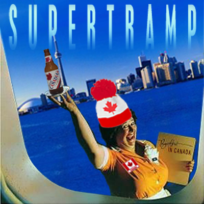 Album cover parody of Breakfast In Canada, Eh? by Supertramp