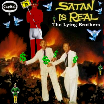 Album cover parody of Satan Is Real by The Louvin Brothers