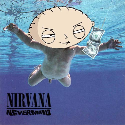 Album cover parody of Nevermind by Nirvana