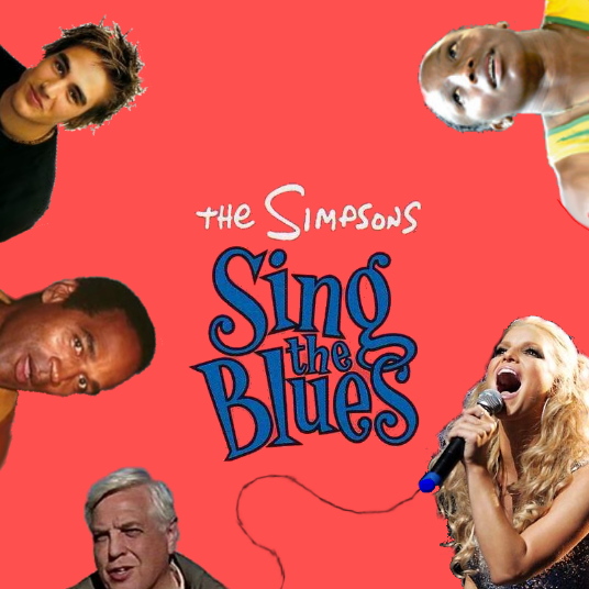 Album cover parody of The Simpsons Sing the Blues by Various Artists