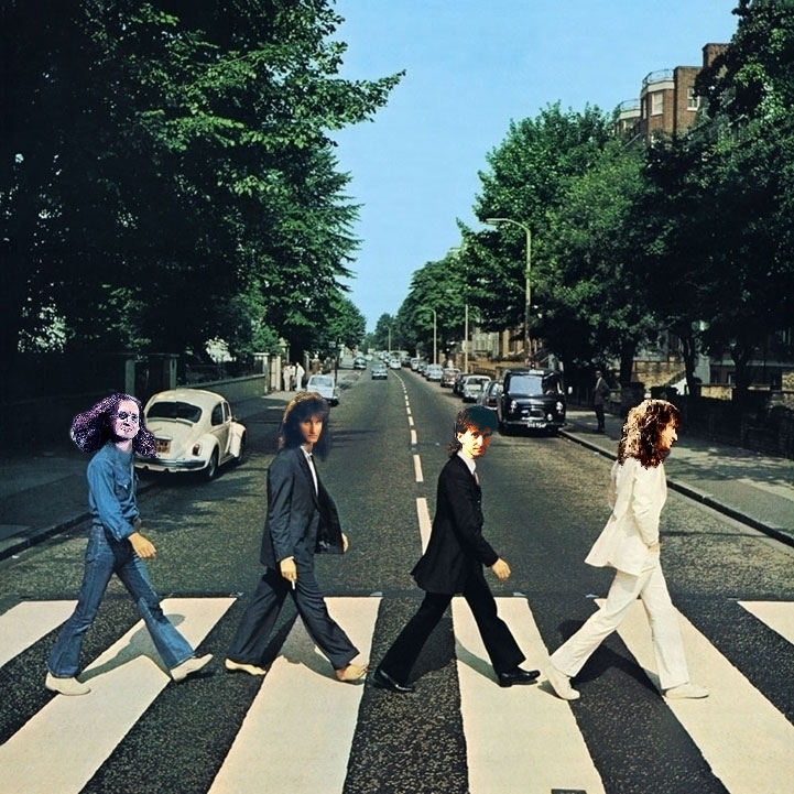 Album cover parody of Abbey Road by The Beatles