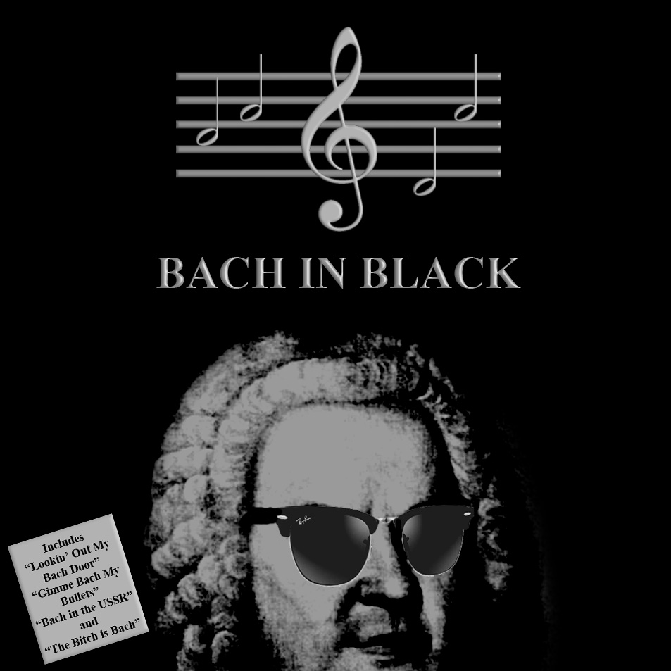 Album cover parody of Back in Black by AC/DC