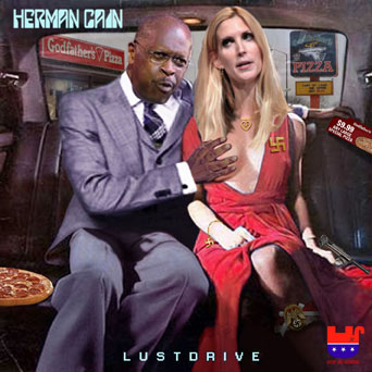 Album cover parody of Lovedrive by Scorpions