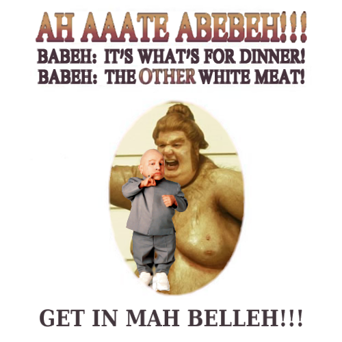 Album cover parody of I Eat Kids and Other Songs for Rebellious Children by Barry Louis Polisar