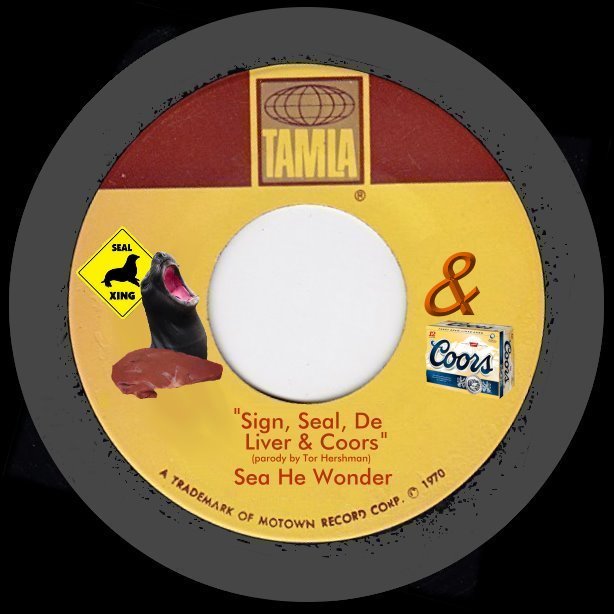 Album cover parody of Signed Sealed Delivered I'm Yours/I'm More Than Happy (7 by Stevie Wonder