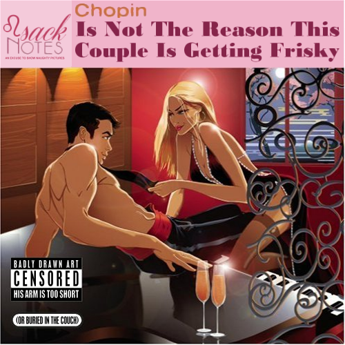 Album cover parody of Shacking Up to Chopin by Love Notes