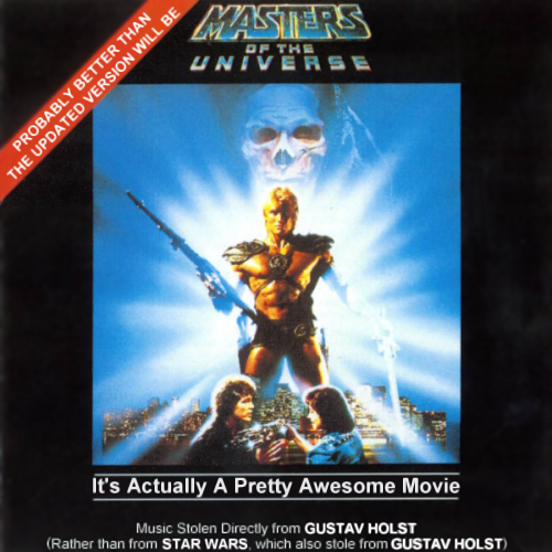 Album cover parody of Masters Of The Universe: Original Motion Picture Soundtrack by Bill Conti