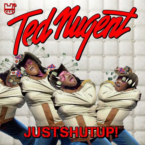Album cover parody of Shutup&Jam! by Ted Nugent