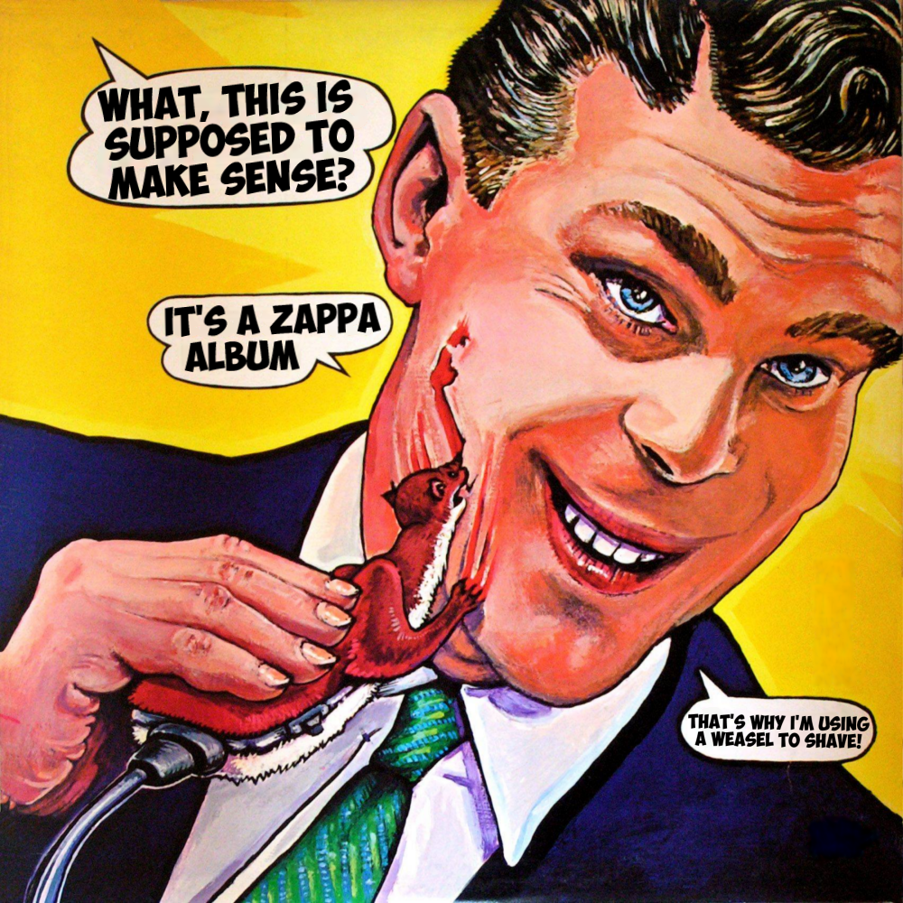 Album cover parody of Weasels Ripped My Flesh by Frank Zappa & The Mothers of Invention
