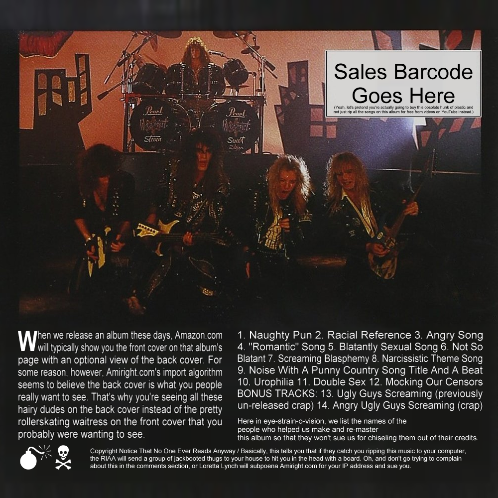 Album cover parody of Cherry Pie [EXPLICIT] by Warrant