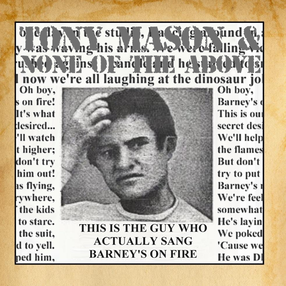 Album cover parody of Huh? by Tony Mason