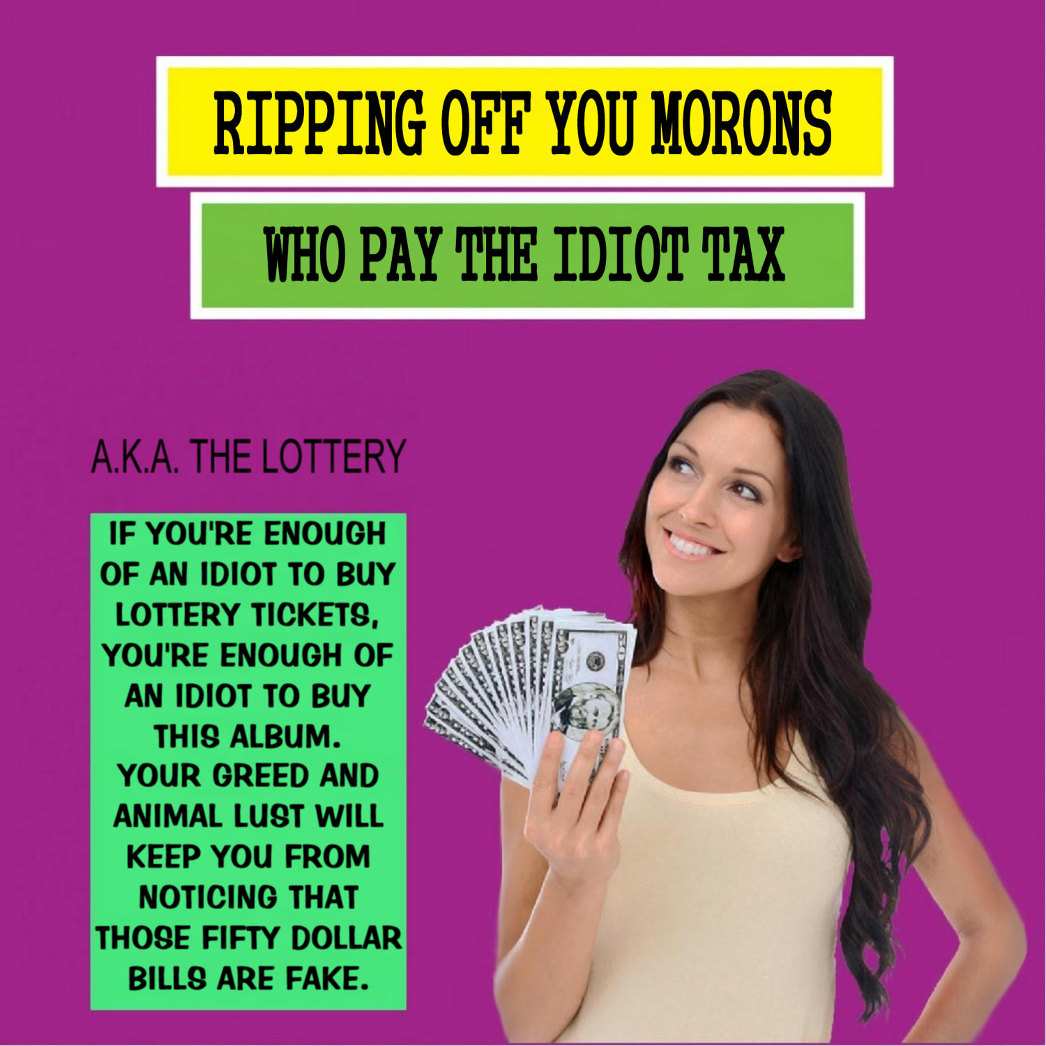 Album cover parody of Retrain Your Brain for Lottery Riches by John N. Michaels