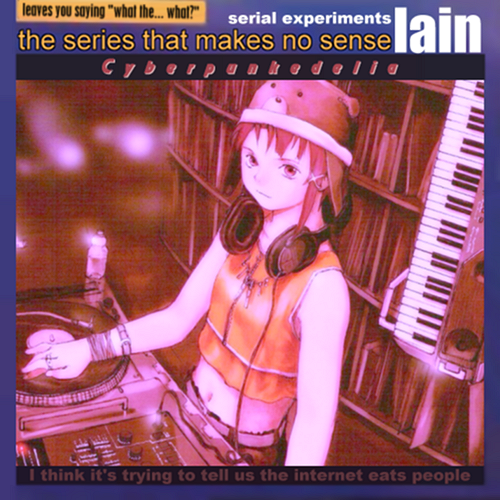 Album cover parody of Serial Experiments Lain Cyberia by Japanimation