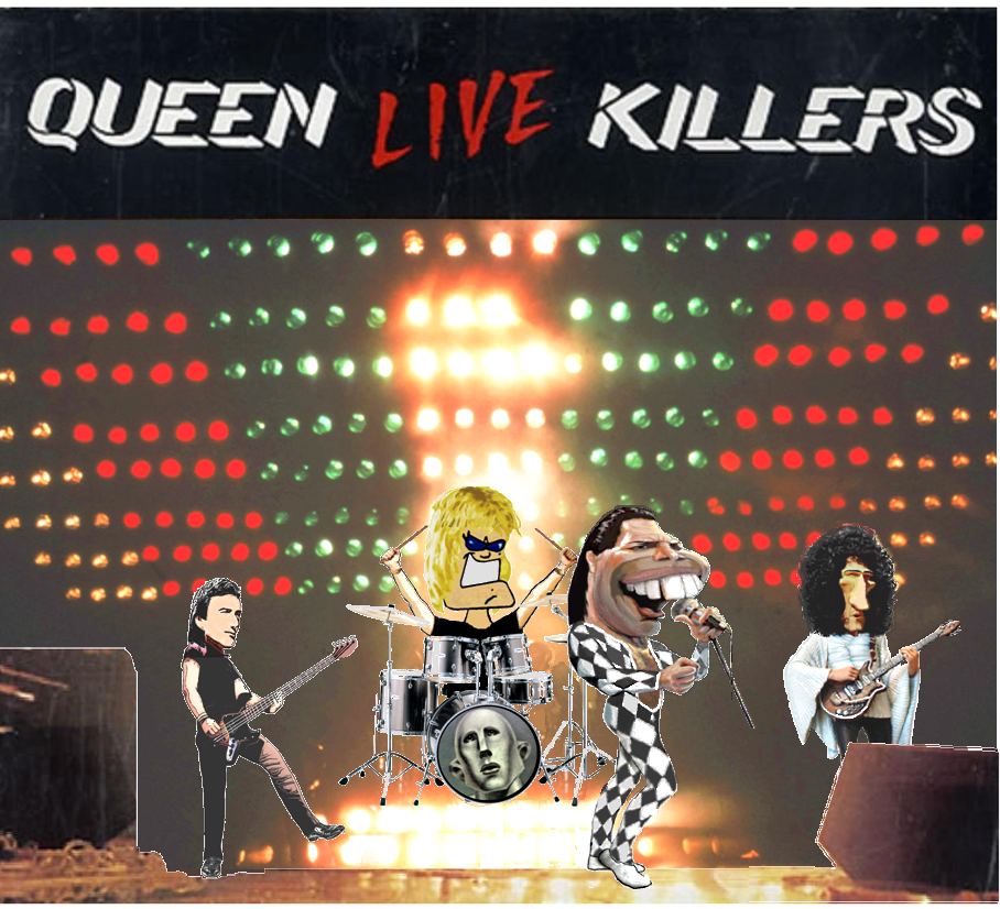Album cover parody of Live Killers by Queen