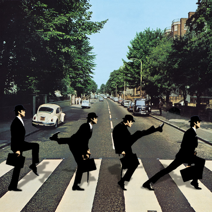 Album cover parody of Abbey Road [Vinyl LP] by The Beatles