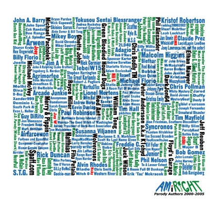 What the back of the amiright authors t-shirt looks like